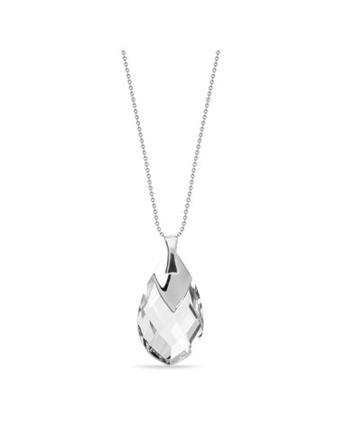 Collier Silver Drop Crystal