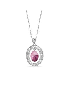 Collier Ajour Oval Peony Pink