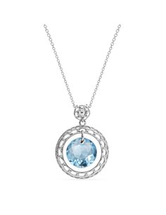 Circle Ajour Grande Necklace Aquamarine
