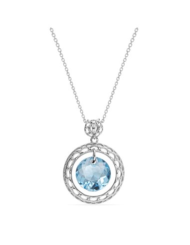 Circle Ajour Grande Necklace Aquamarine