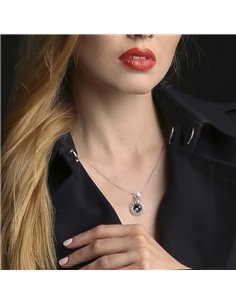 Circle Ajour Necklace Silver Night 2