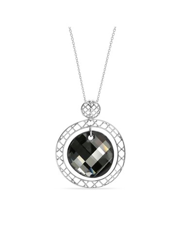 Ajour Grande Necklace Silver Night