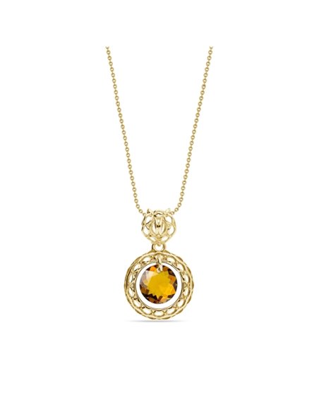 Naszyjnik Ajour Circle Gold Topaz