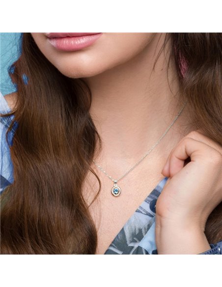 Collier Punct Aquamarine