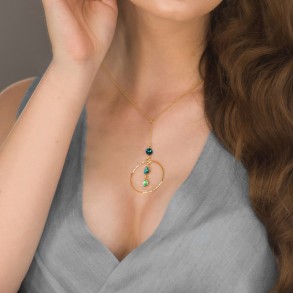 Collier Circlet Gold Emerald 2