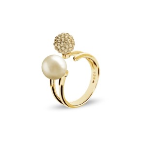 Pearl Ring Gold Light Gold