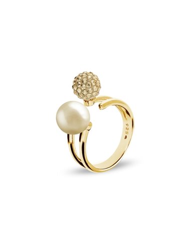 Pearl Ring Gold Light Gold