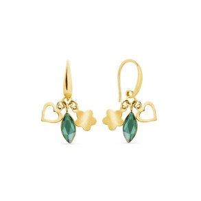 Serenity Earrings Emerald Gold