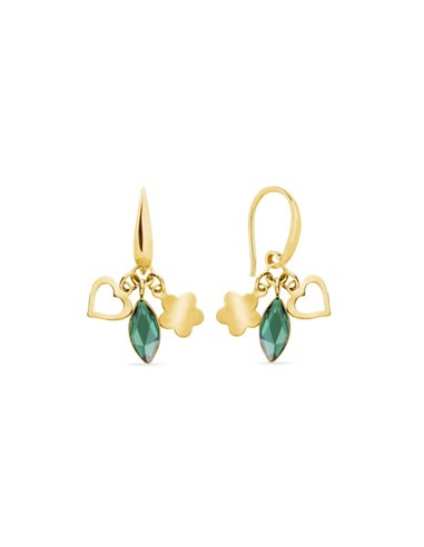 Serenity Earrings Emerald Gold