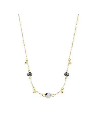 Aura Necklace Silver Night Gold