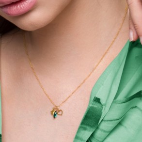 Serenity Necklace Emerald Gold 2