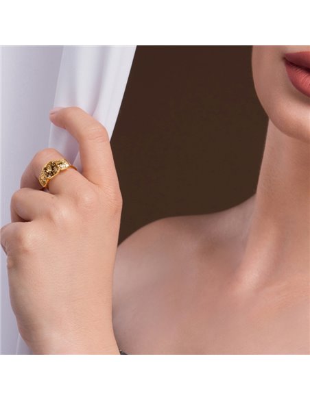 Pierścionek Imperial Trio Light Colorado Topaz Gold