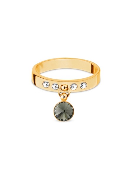 Glee Ring Black Diamond Gold