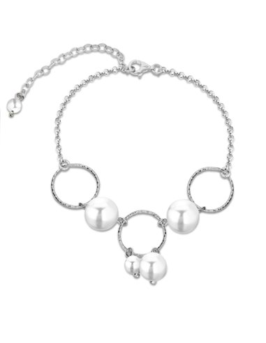 Satellite Pearl Silver Bracelet 