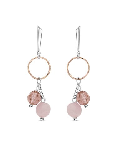 Boucles d'oreilles Delicado au quartz rose