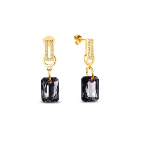 Octagon Earrings Silver Night