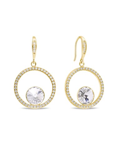 Orbita Earrings Crystal Gold