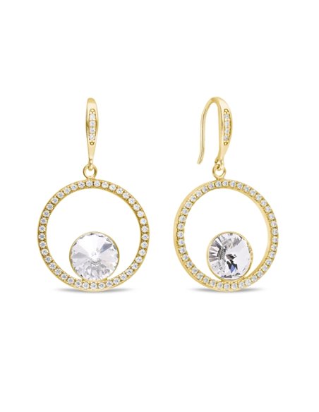 Orbita Earrings Crystal Gold