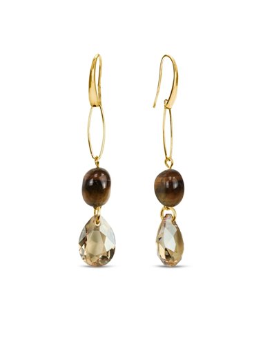 Sassolino Earrings with tiger eye.