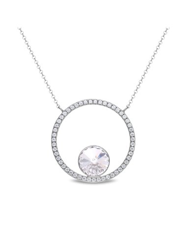 Orbita Necklace Crystal Silver