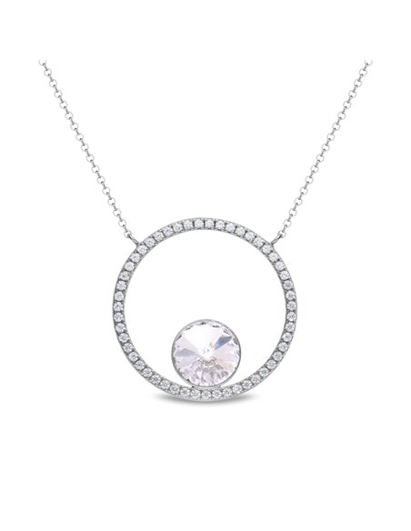 Orbita Necklace Crystal Silver