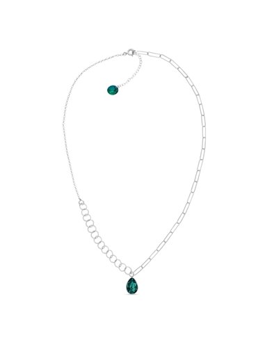 Baroque Necklace Emerald Silver
