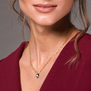 Baroque Necklace Emerald Gold 2