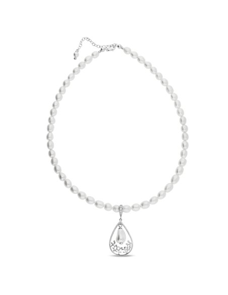 Caresse Necklace Silver with pearls