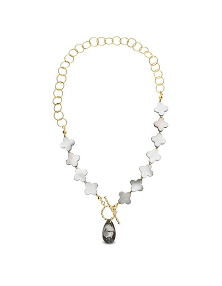 Naszyjnik Clover Gold z masą perłową