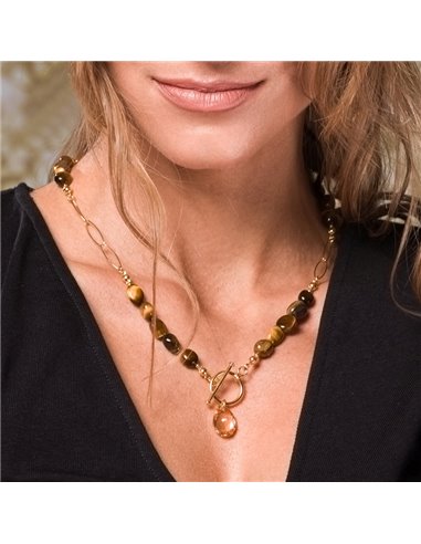 Collier Sassolino avec l'oeil de tigre