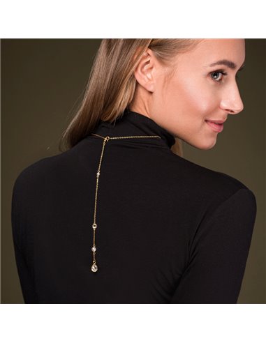 Back Necklace Gold Crystal