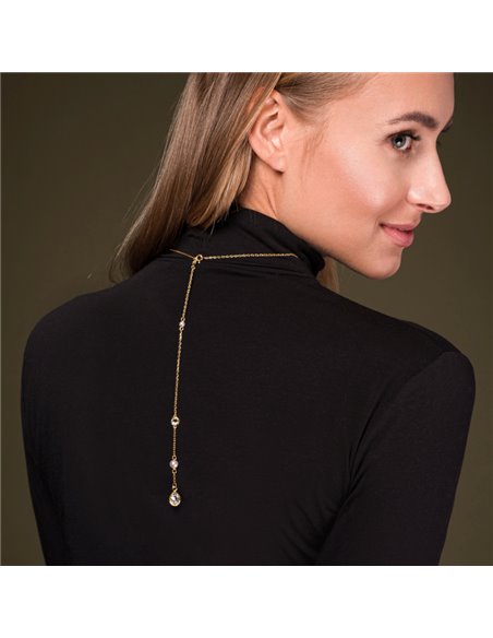 Back Necklace Gold Crystal