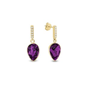 Arcadia Small Gold Amethyst Earrings