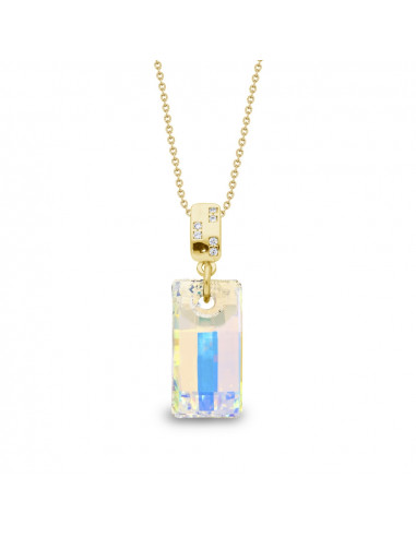 Rectangle Gold Aurora Borealis Necklace
