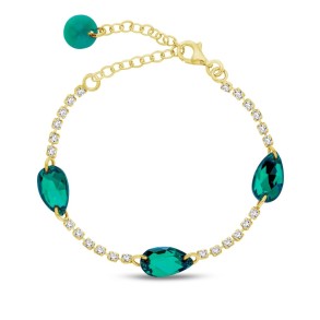 Bransoletka Dainty Drop Gold Emerald