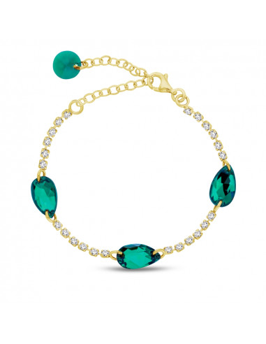 Dainty Drop Gold Emerald Bracelet