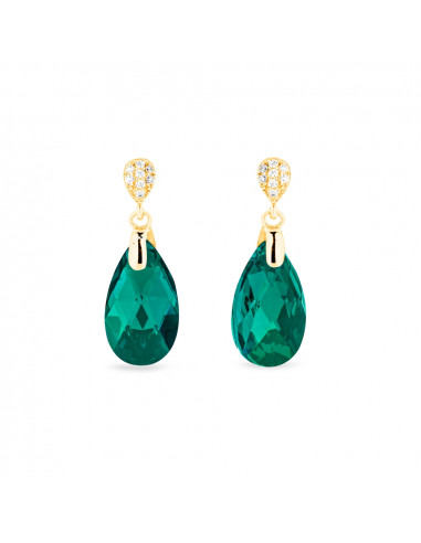 Kolczyki Dainty Drop Gold Emerald