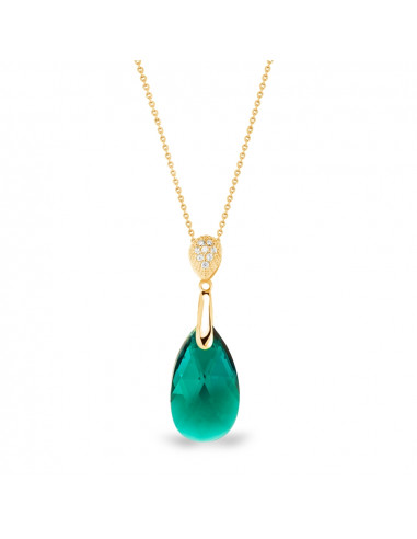 Naszyjnik Dainty Drop Gold Emerald