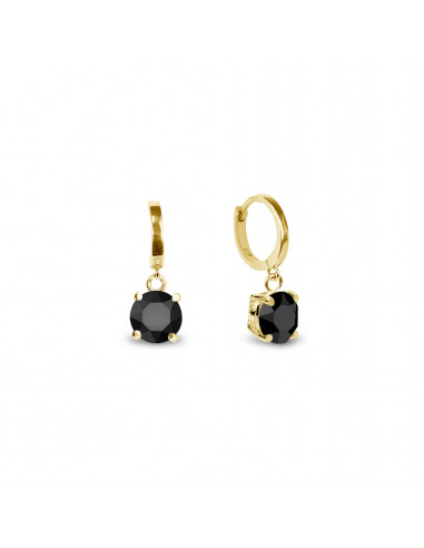Ronda Creoles Earrings Jet Gold
