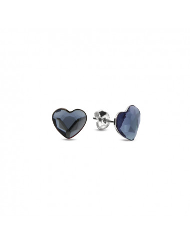 Boucles d'Oreilles Heart Studs Denim...