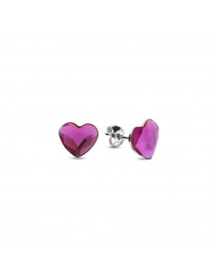 Kolczyki Heart Studs Fuchsia
