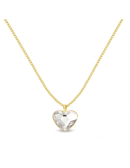 Little Princess Heart Necklace Crystal Gold S