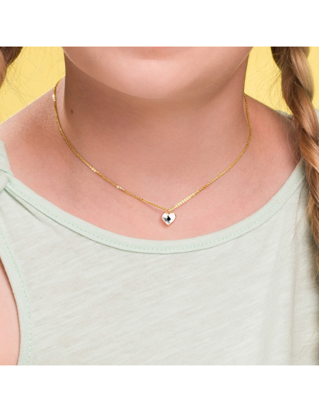 Little Princess Heart Necklace Crystal Gold S