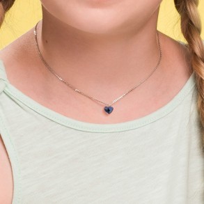 Collier Little Princess Heart Denim Blue L 2