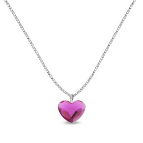 Little Princess Heart Necklace Fuchsia L