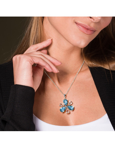 Naszyjnik Pariso Flower Aquamarine