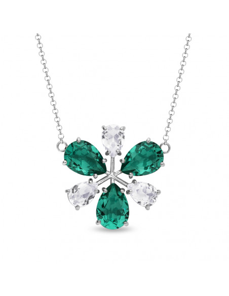 Collier Pariso Flower Emerald