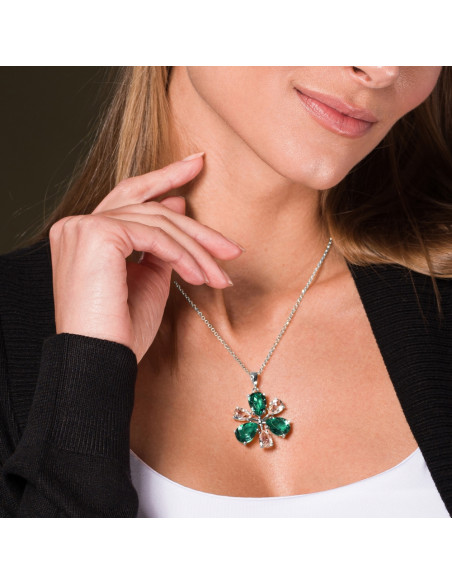 Collier Pariso Flower Emerald