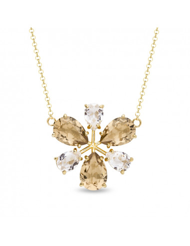 Pariso Flower Necklace Golden Shadow...