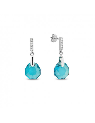 Calathea Earrings Blue Zircon